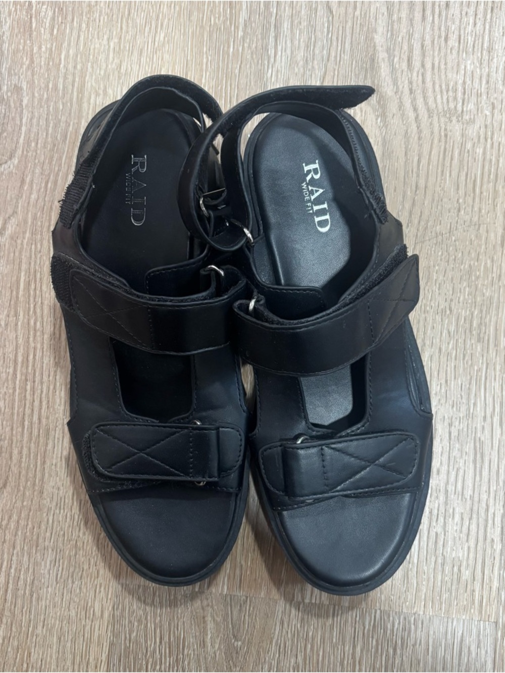Black Velcro Sport Sandals for Women